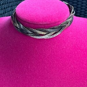 Elegant Silver Braided Necklace